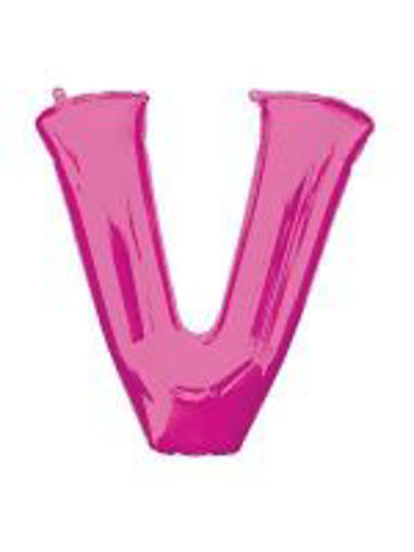 Picture of PINK LETTER V FOIL BALLOON